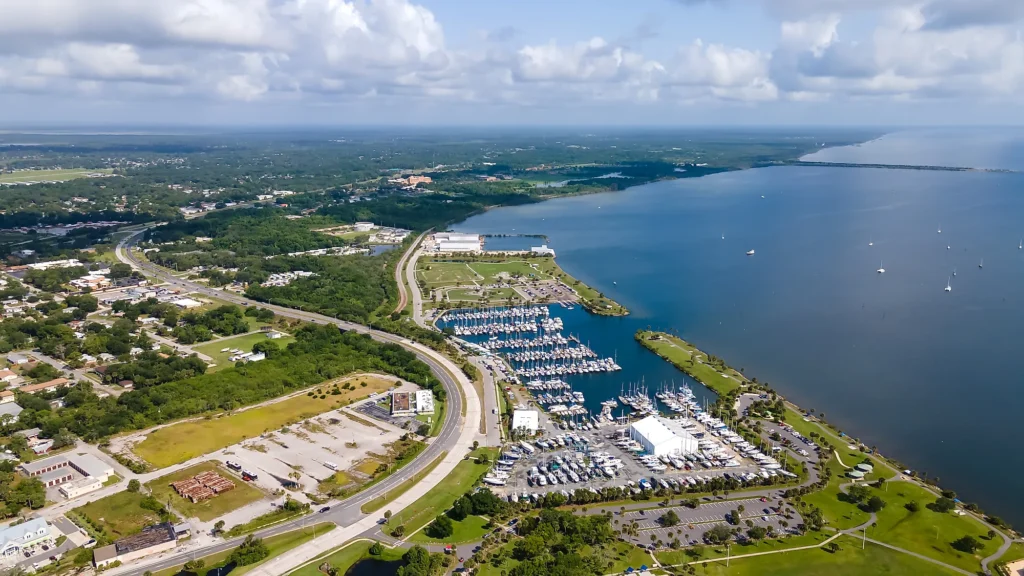 titusville fl with the river and neighborhoods